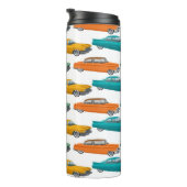 Retro Car Fifties Stilmuster Thermosbecher (Nach rechts gedreht)