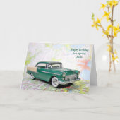 Retro Car für Onkel Geburtstag Karte (Gelbe Blume)
