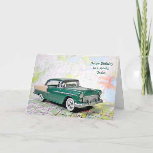 Retro Car für Onkel Geburtstag Karte (Vorderseite)