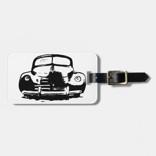 Retro Car Gepäckanhänger (Vorderseite horizontal)