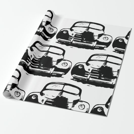 Retro Car Geschenkpapier (Ungerollt)