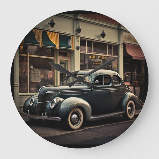 Retro Car Große Wanduhr (Vorderseite)