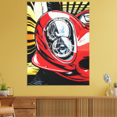 Retro Car Headlight Burst in Pop Art Style Leinwanddruck (Insitu (Wohnzimmer))