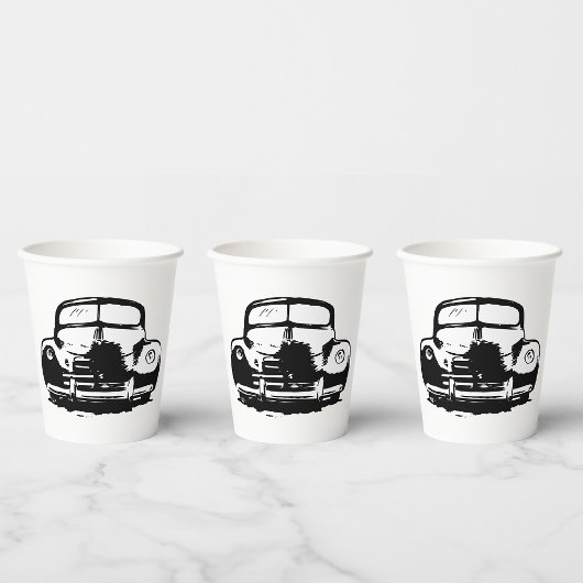 Retro Car Pappbecher