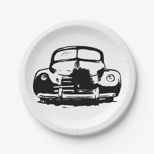 Retro Car Pappteller (Vorderseite)