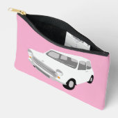 Retro Car Pink and White Zubehörtasche (Offen)