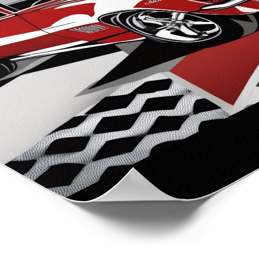Retro Car  Poster (Ecke)