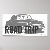 Retro Car Road Trip Poster (Vorne)