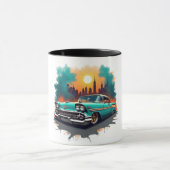 Retro Car Skyline Vibes Coffee Cup Tasse (Zentrum)
