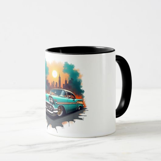Retro Car Skyline Vibes Coffee Cup Tasse (VorderseiteRechts)