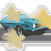Retro Car Star Aesthetic Sticker (Vorderseite)