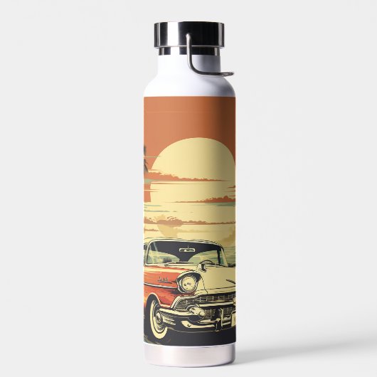 Retro Car Tropical Sunset Trinkflasche (Links)