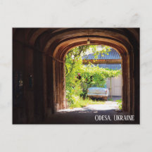 Retro Car und Mailboxen Odesa Ukraine Postkarte