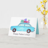 Retro Car Vatertag Karte (Gelbe Blume)
