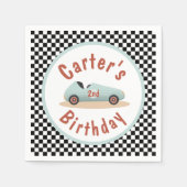 Retro Car wächst mit zwei schnellen Racing-Flag Serviette (Vorderseite)