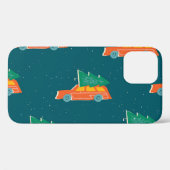 Retro Car Weihnachtsbaum Muster Case-Mate iPhone Hülle (Rückseite (Horizontal))