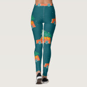 Retro Car Weihnachtsbaum Muster Leggings (Rückseite)