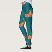Retro Car Weihnachtsbaum Muster Leggings (Links)