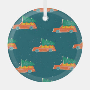Retro Car Weihnachtsbaum Muster Ornament Aus Glas