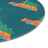 Retro Car Weihnachtsbaum Muster Schneidebrett (Ecke)