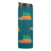 Retro Car Weihnachtsbaum Muster Thermosbecher (Nach rechts gedreht)