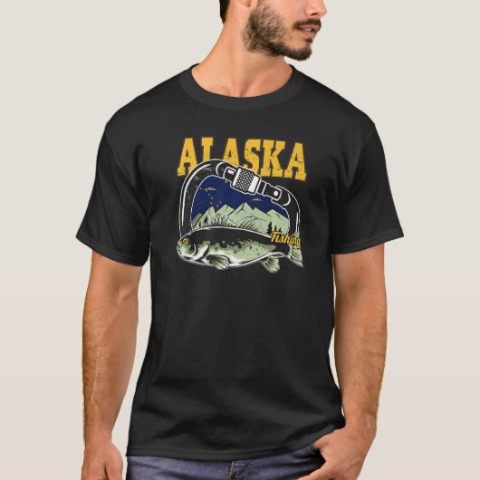 Retro Carabiner Alaska Fischerei T-Shirt (Vorderseite)