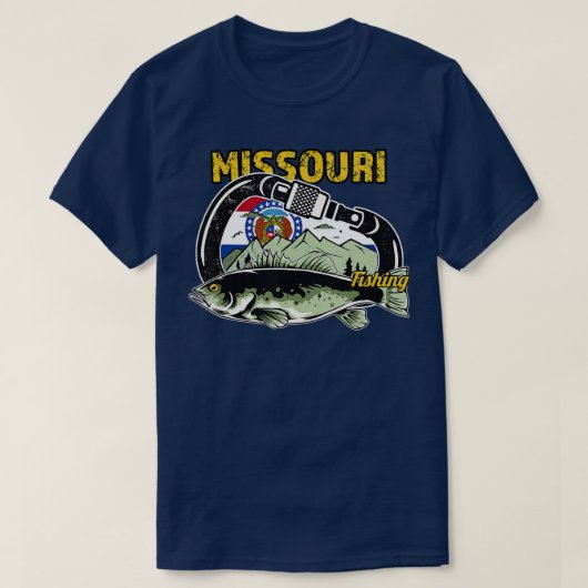 Retro Carabiner Missouri Fischen T-Shirt (Design vorne)