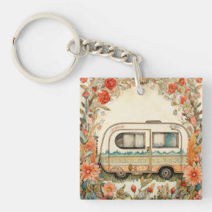 Retro Caravan Camping Nostalgic Schlüsselanhänger