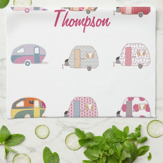 Retro Caravan Eigentümer Küchentücher (Gefaltet)