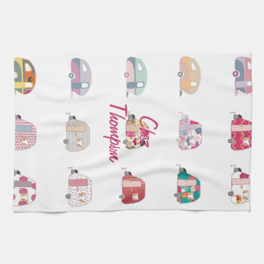 Retro Caravan Eigentümer Küchentücher (Horizontal)