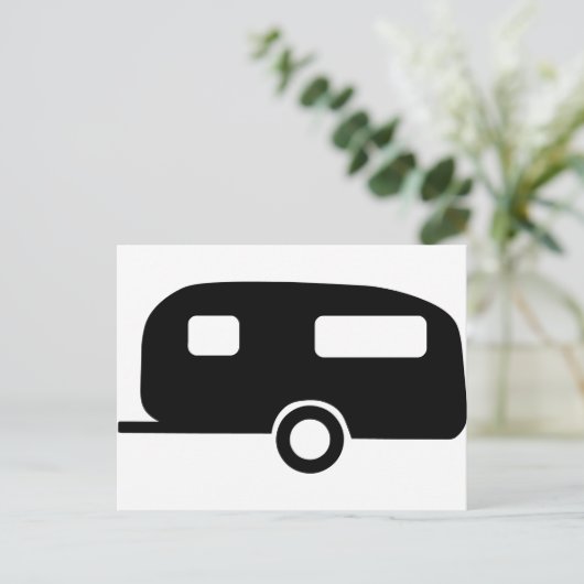 Retro Caravan Postkarte (Stehend Vorderseite)
