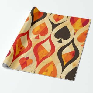 Retro-Card-Anzug Geschenkpapier