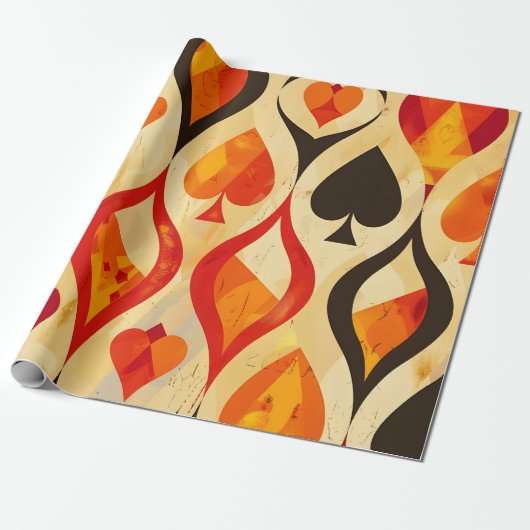 Retro-Card-Anzug Geschenkpapier (Ungerollt)