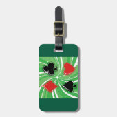 Retro Card Suits Vibrant Red and Black Gepäckanhänger (Vorderseite vertikal)