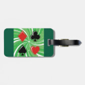 Retro Card Suits Vibrant Red and Black Gepäckanhänger (Rückseite horizontal)