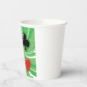 Retro Card Suits Vibrant Red and Black Pappbecher (Links)