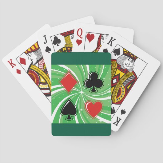 Retro Card Suits Vibrant Red and Black Spielkarten (Rückseite)