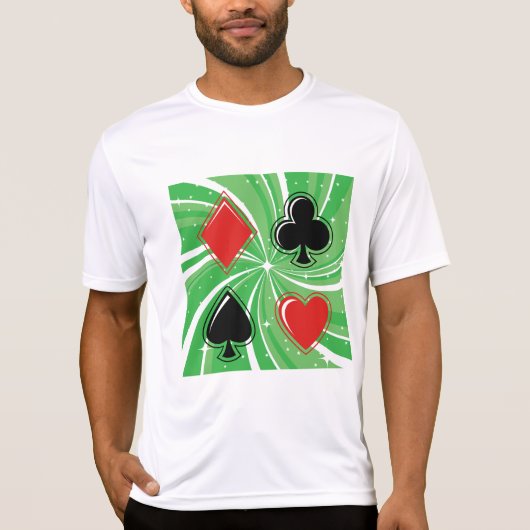 Retro Card Suits Vibrant Red and Black T-Shirt (Vorderseite)