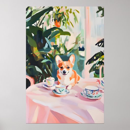 Retro Cardigan Welsh Corgi Poster, Corgi Öl Poster (Vorne)