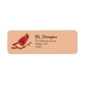 Retro Cardinal Midcentury Bird Art Return Address (Vorne)