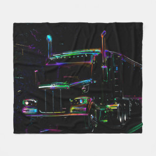 Retro Cargo Truck Art Fleecedecke