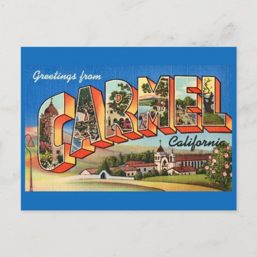 Retro Carmel California Greeting Postkarte (Vorderseite)