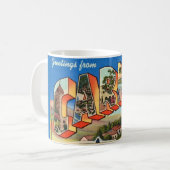 Retro Carmel California Grußveranstaltung Tasse (Vorderseite Links)