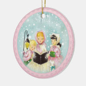 Retro Carolers Weihnachtsfeiertag Keramikornament (Links)
