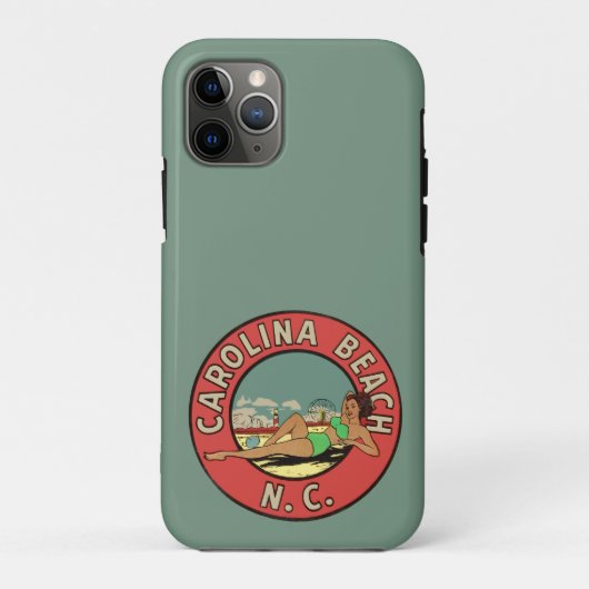 Retro Carolina Beach Rundel Case-Mate iPhone Hülle (Rückseite)