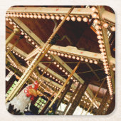 Retro Carousel Rechteckiger Pappuntersetzer (Vorderseite)