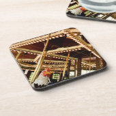 Retro Carousel Rooster Getränkeuntersetzer (Linke Seite)