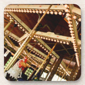 Retro Carousel Rooster Getränkeuntersetzer (Vorderseite)