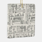 Retro Carpenter Handyman Vintag Handwerkzeuge Keramikornament (Rechts)