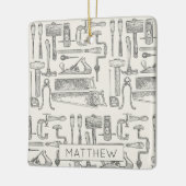 Retro Carpenter Handyman Vintag Handwerkzeuge Keramikornament (Links)